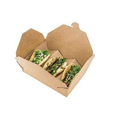 Подгонянные тако коробки еды картона Kraft коробки упаковки еды бумажные Takeout