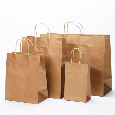 Takeout упаковывая логотип бумажного мешка печатая лакирующ бумажный мешок TUV Kraft