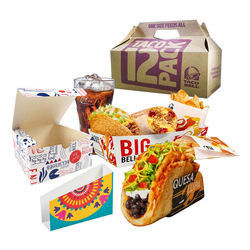 Подгонянные тако коробки еды картона Kraft коробки упаковки еды бумажные Takeout