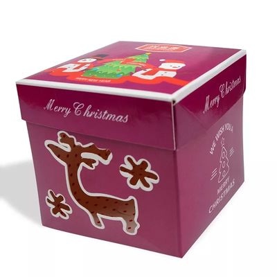 CMYK подарочные коробки картона рождества офсетной печати 6 x 3,5 x 3,5 дюймов